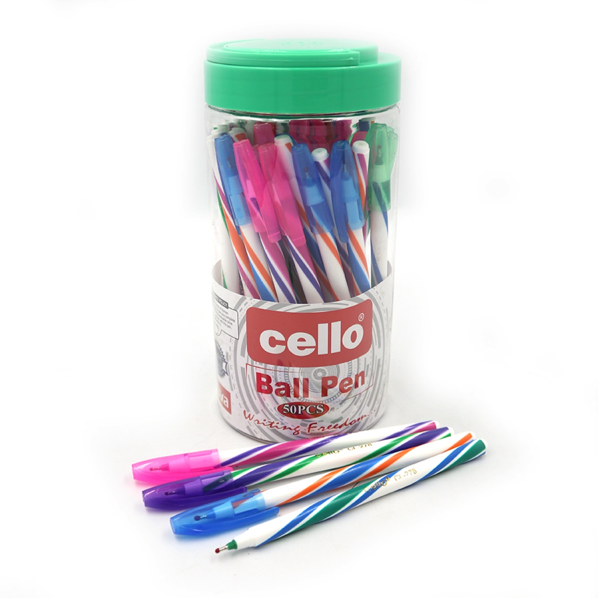 CL278 Ручка кулькова Cello син., PVC банка 50шт.                                                    