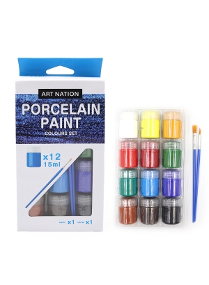 PC1222 Набір фарфорових фарб Art Nation 22 мл*12кол.+2 пензлика 1шт/этик                            