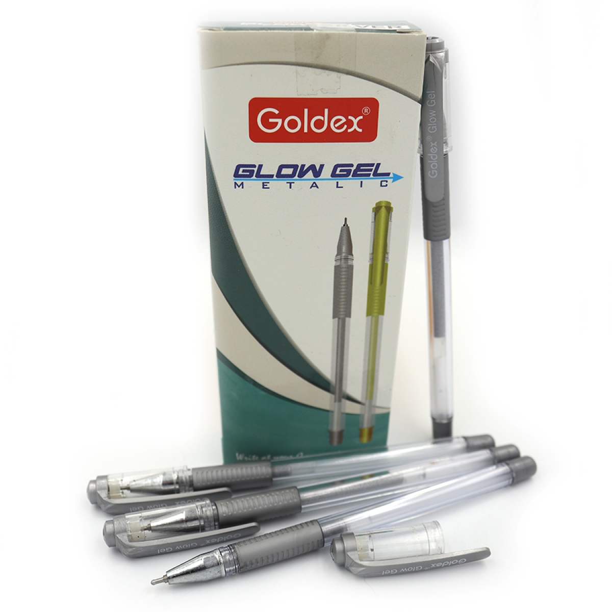 Ручка гелева Goldex Glow Gel Metalic #894 Індія silver 1,0мм з грипом                               