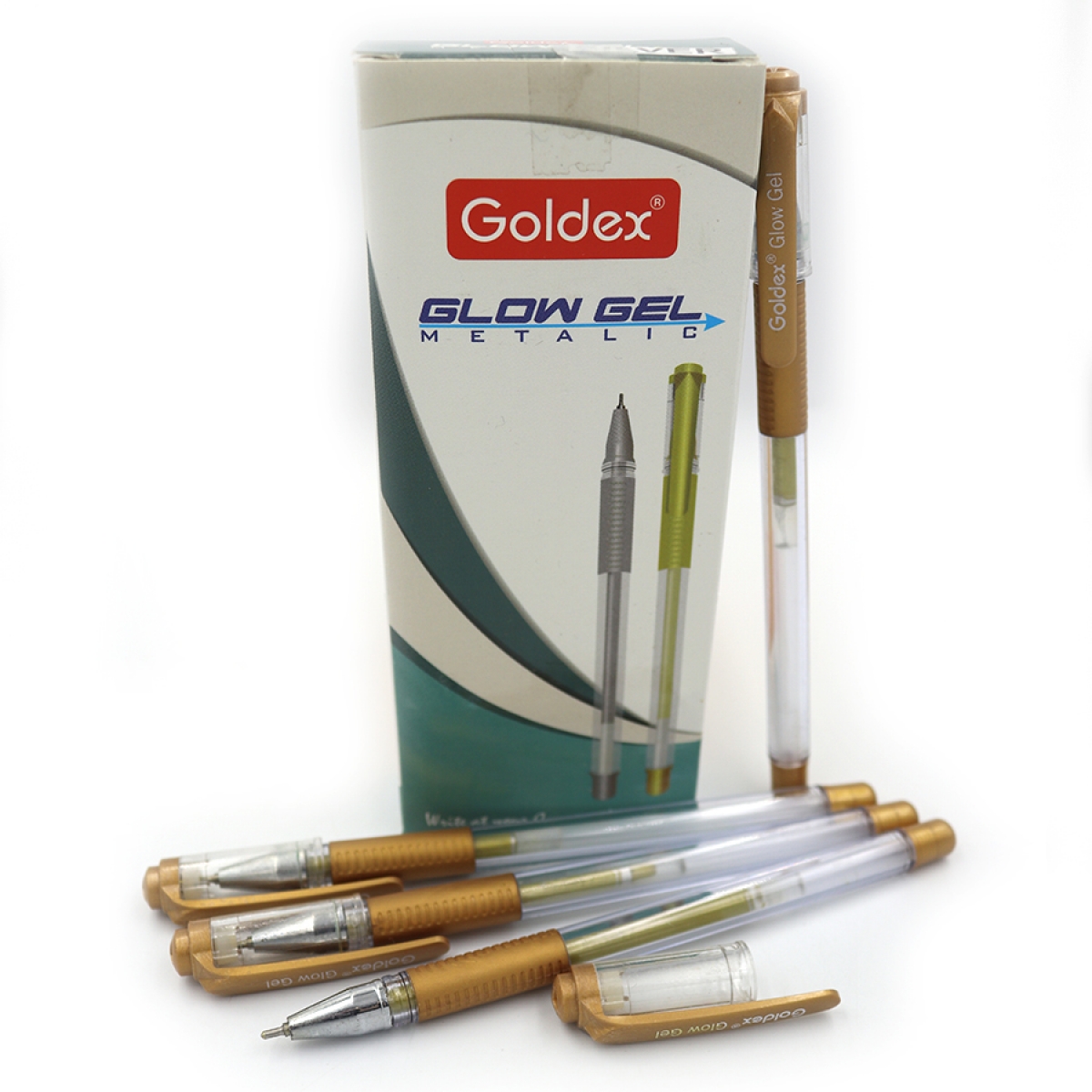 Ручка гелева Goldex Glow Gel Metalic #894 Індія gold 1,0мм з грипом                                 