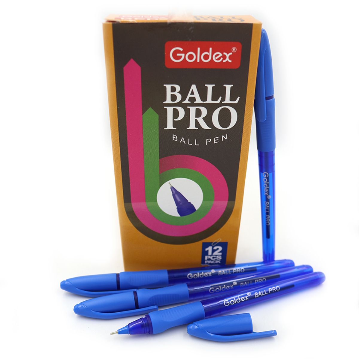 Ручка масляна Goldex Ball pro #1201 Індія Blue 0,7мм з грипом                                       