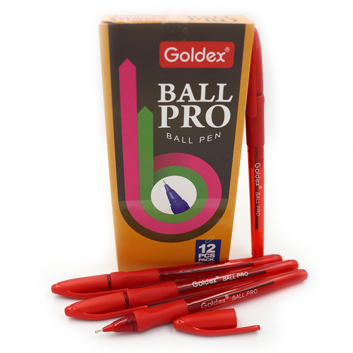 Ручка масляна Goldex Ball pro #1201 Індія red 0,7мм з грипом                                        