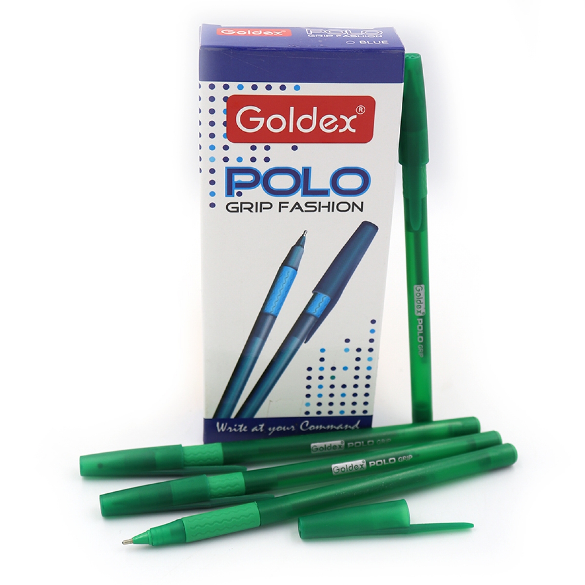 422-GR Ручка масляна Goldex Polo grip Fashion Iндия Green 1,0мм с грипом                            