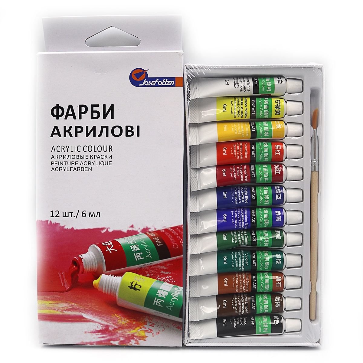 EA1206M Фарби акрилові J.Otten Basics 12кол.*6мл                                                    