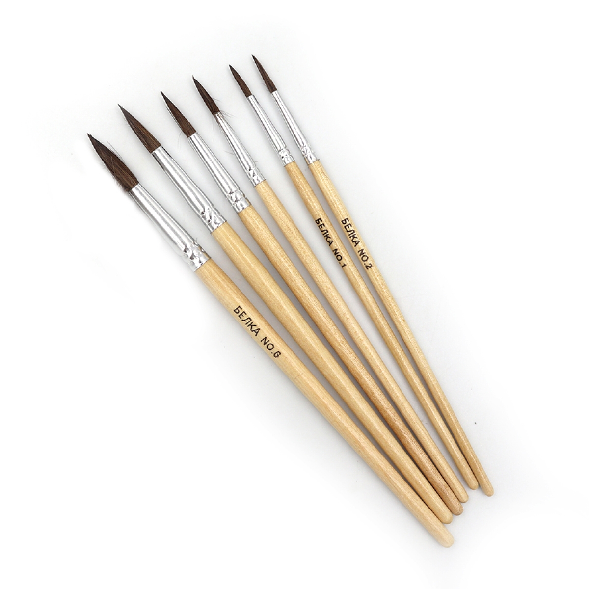 RA-7678(DSCN1924Н-р пензл. білка кругл. 6шт. (1,2,3,4,5,6) 1шт / етик.                              