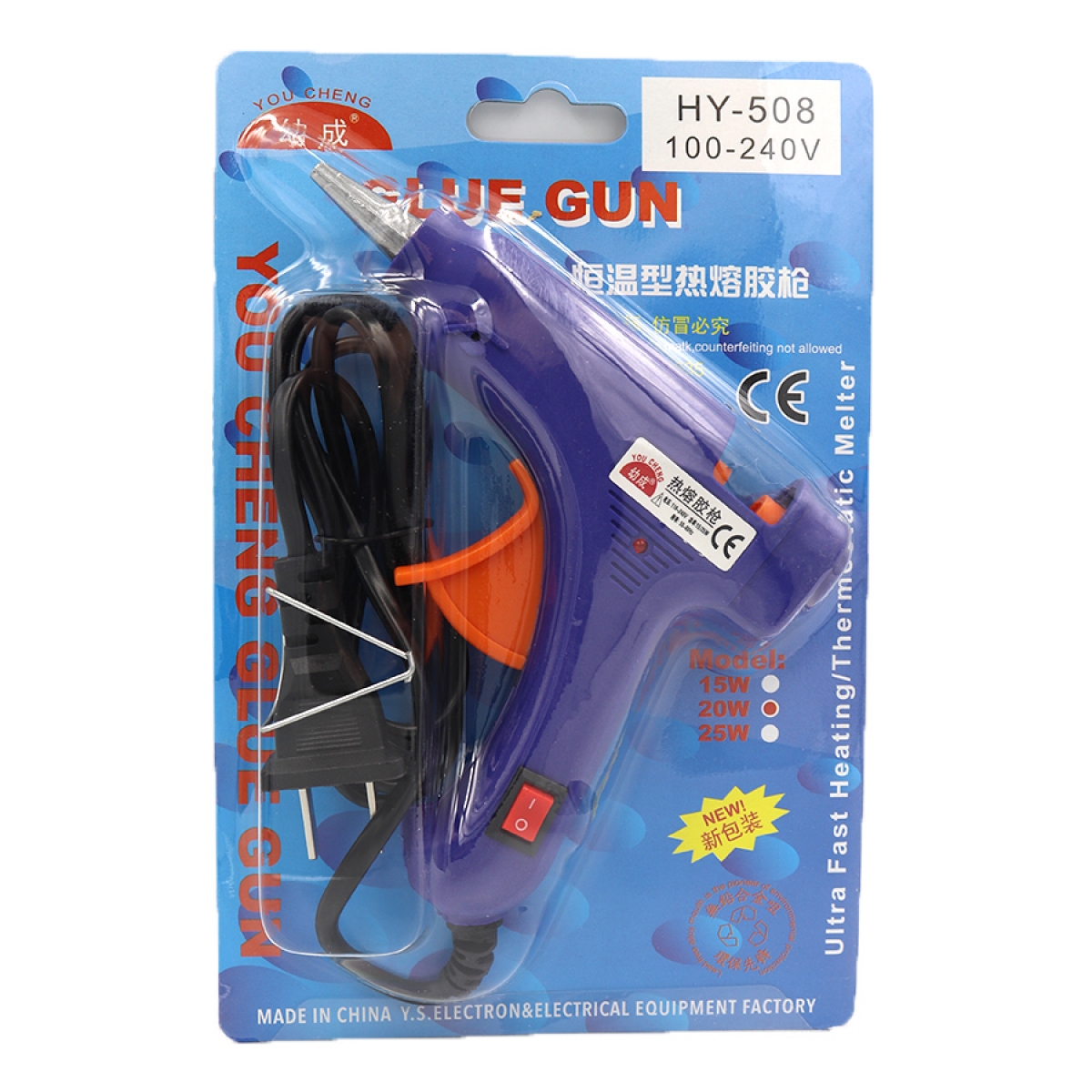 DSCN0254 Пістолет клейовий 20W, 0,7 см, китайская.розетка, блістер, 1шт / етик.                     