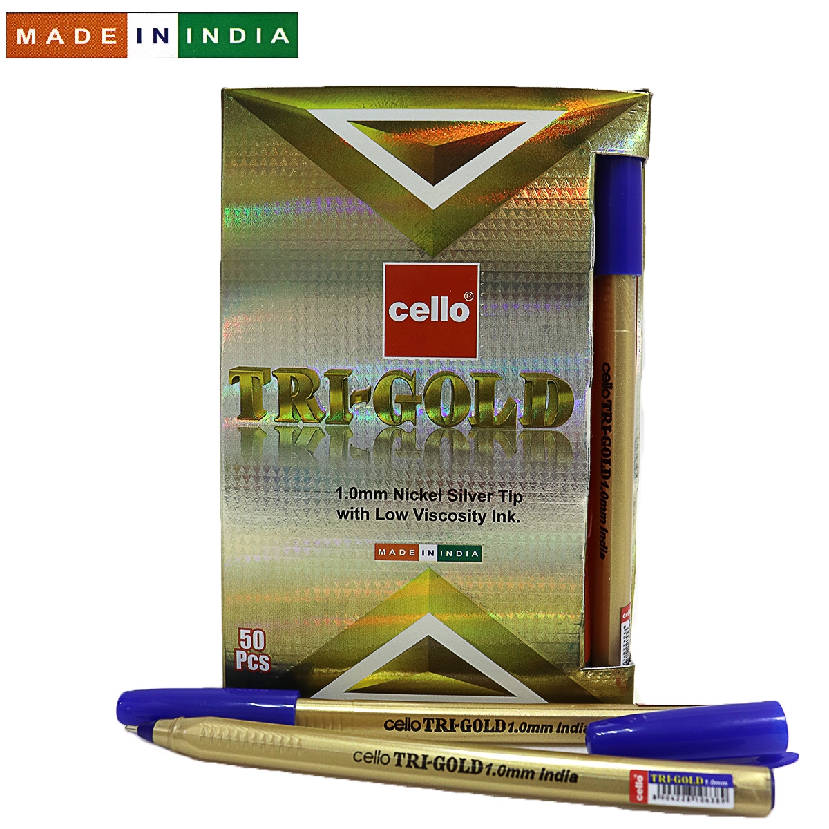 Ручка Cello Trimate GOLD SKU 50Box1.0мм син.                                                        