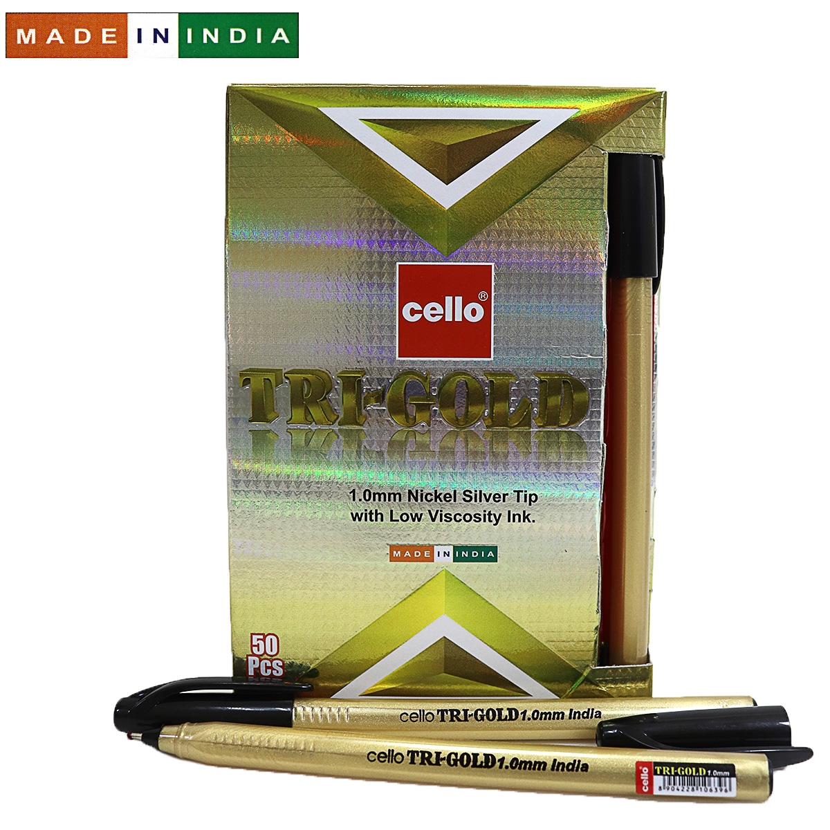 Ручка Cello Trimate GOLD SKU 50Box1.0мм чорн.                                                       