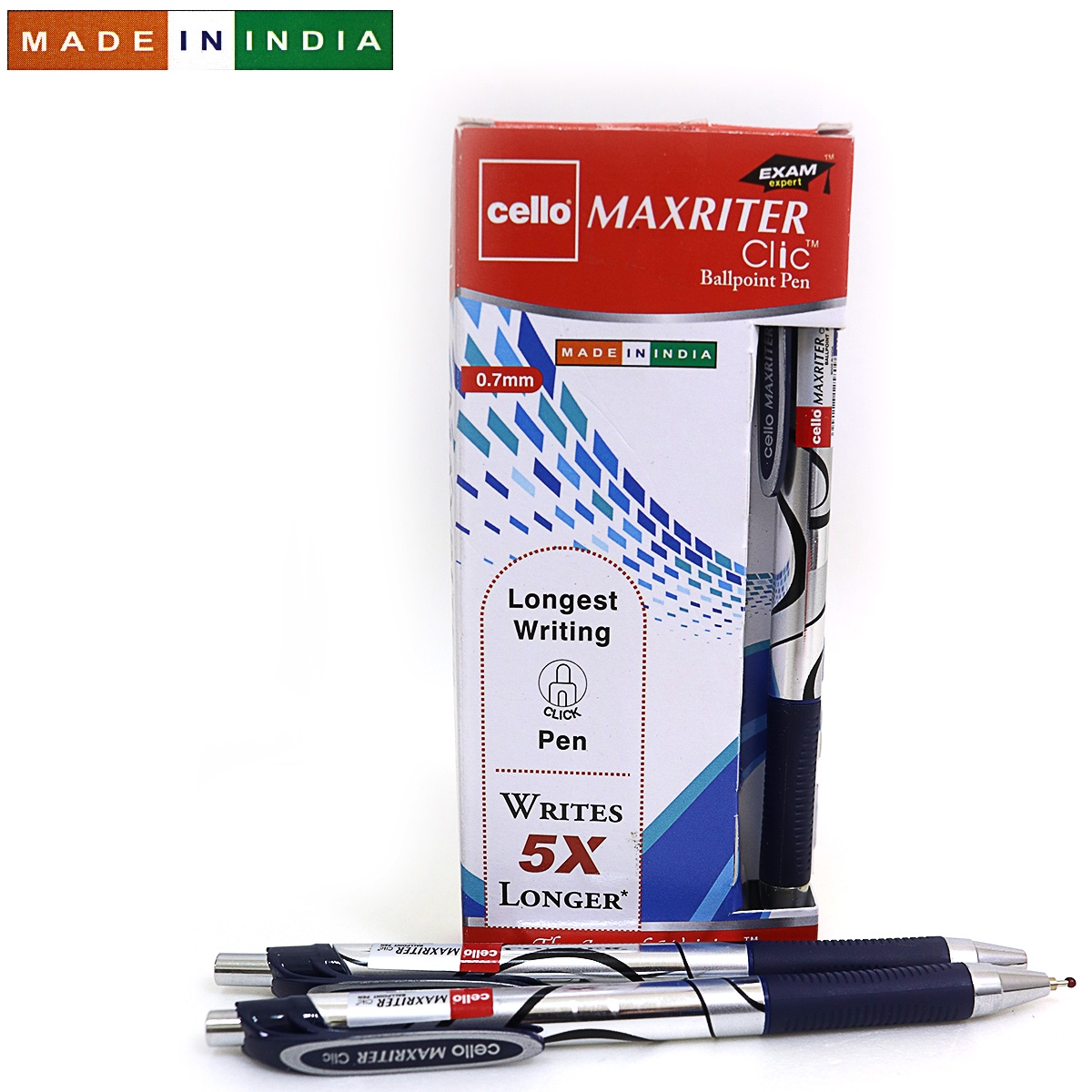 Ручка Cello Maxriter Clic SKU 12Box  0,7мм син.,                                                    