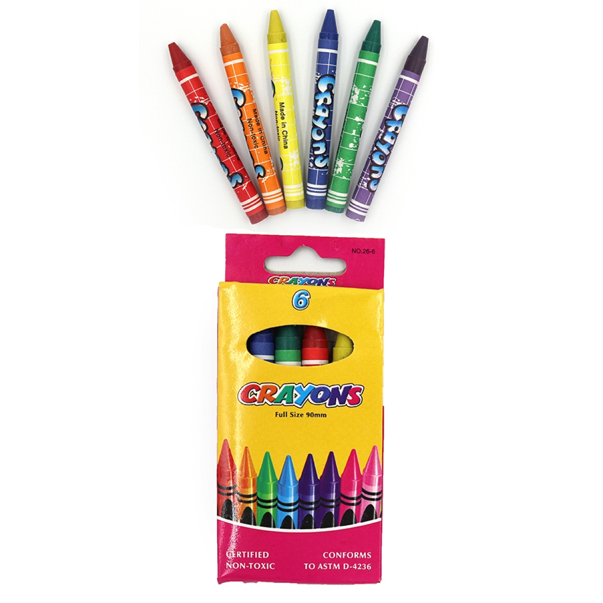 8496-6 Крейда воскова Crayons, набір 6 кол. з етикеткою                                             