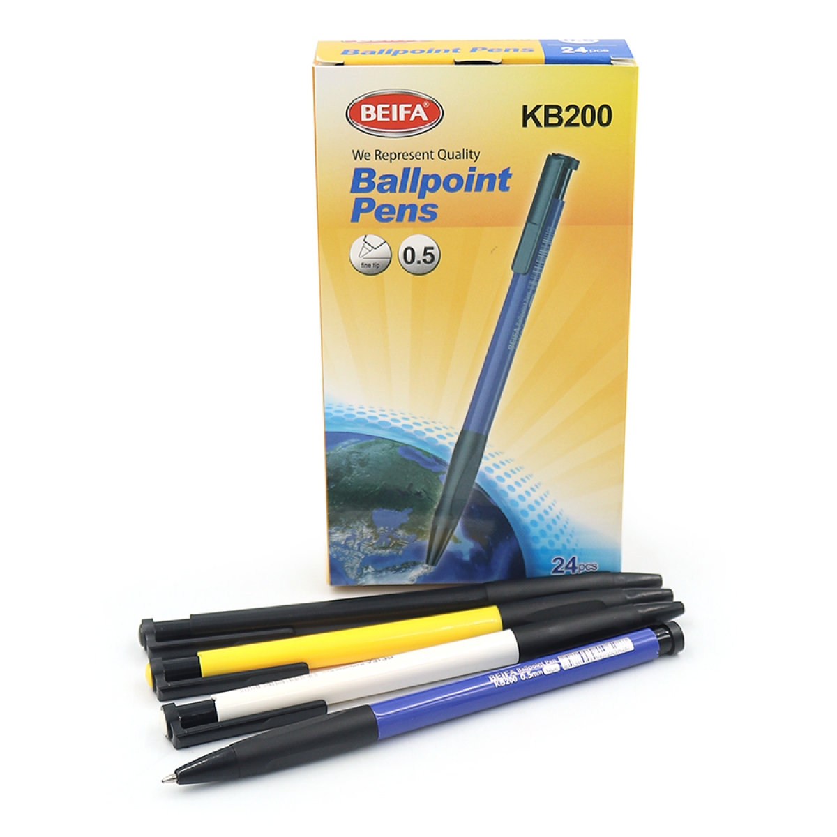 KB200-blue Ручка автомат. кульк. Beifa синя, карт. уп. 24шт.                                        