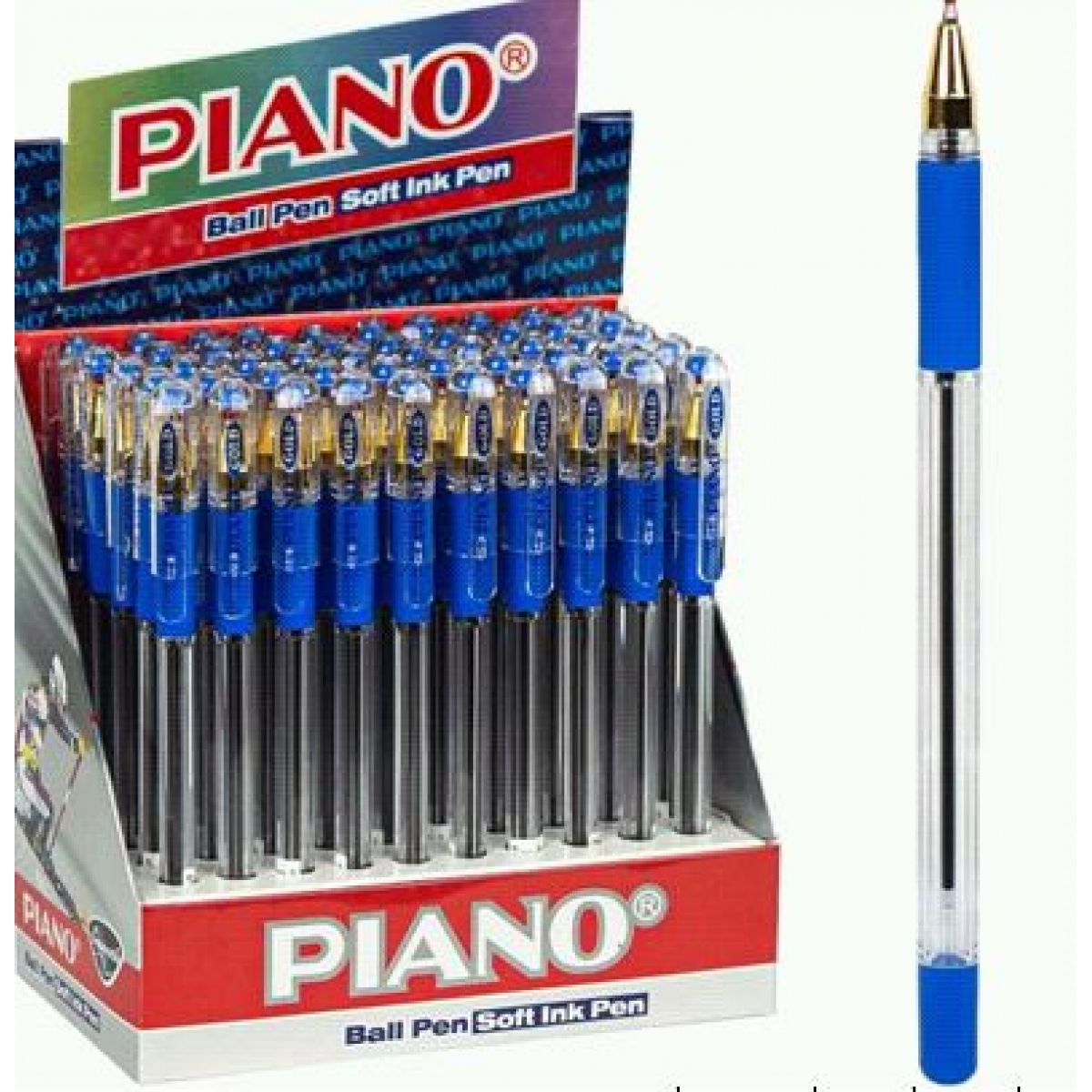 PT-205 Ручка масляна PIANO синя, 50шт./етик.                                                        
