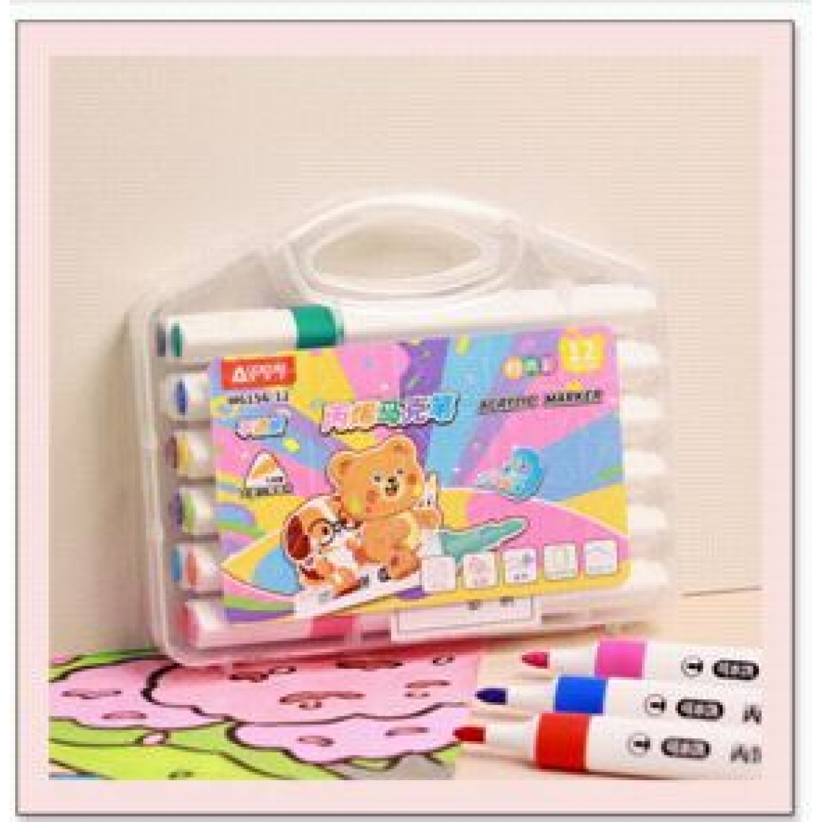 M6156-12 Набір маркерів акриловые+Washable Aodemei 