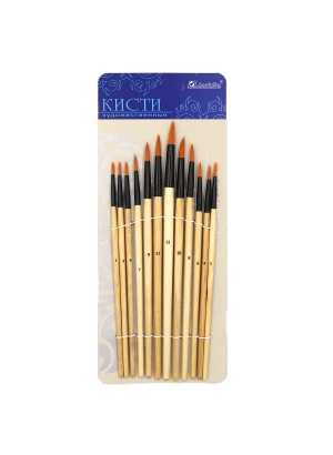 JO1964-12 Пензлики у наборі 12шт,нейлон кругл,европ JO /24 /0 /240                                  