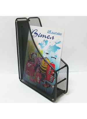1988-1-BK (BJ-3004) Лоток для паперу метал.вертик. 1 секція, чорн.1шт/етик.                         
