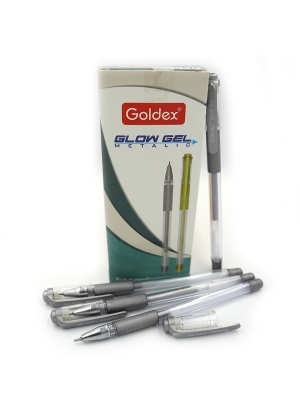 Ручка гелева Goldex Glow Gel Metalic #894 Індія silver 1,0мм з грипом                               