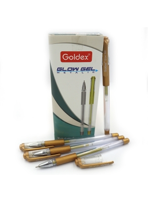 Ручка гелева Goldex Glow Gel Metalic #894 Індія gold 1,0мм з грипом                                 