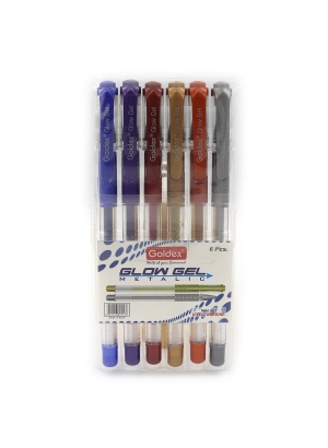 Набір ручок гел Glow Gel Metalic #894 Індія набір 6шт 1,0мм                                         