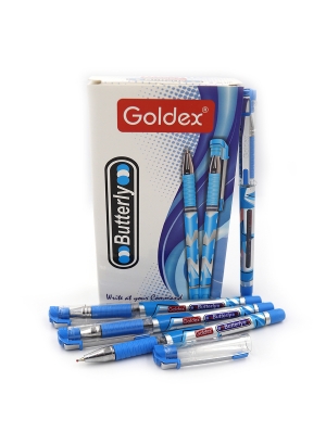 Ручка масляна Goldex Butterfly #1271 Індія Blue 0,7мм з грипом                                      