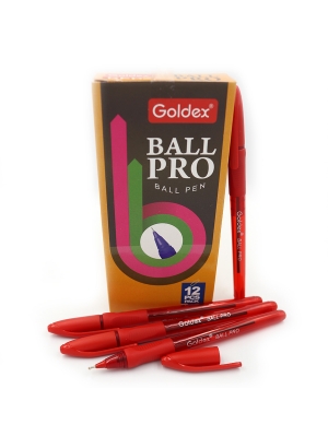 Ручка масляна Goldex Ball pro #1201 Індія red 0,7мм з грипом                                        