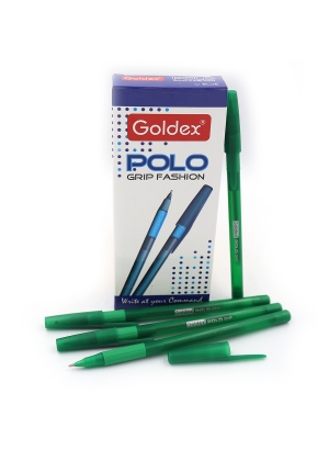 422-GR Ручка масляна Goldex Polo grip Fashion Iндия Green 1,0мм с грипом                            