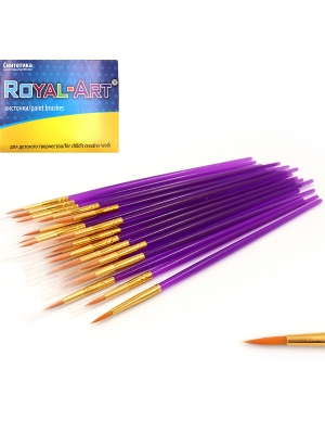 RA7611 Пензлик нейлон кругл 16см, №1,  пласт ручка, 25шт/етик.                                     