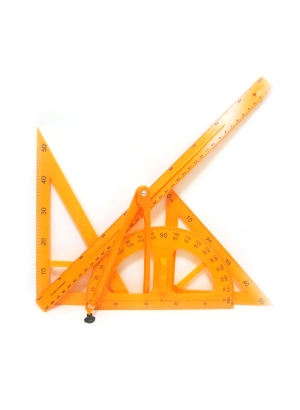 0196  Набір креслярський для дошки 5 предм .: лін.1м + трансп. 50см + 2угольн. + Циркуль на присоск