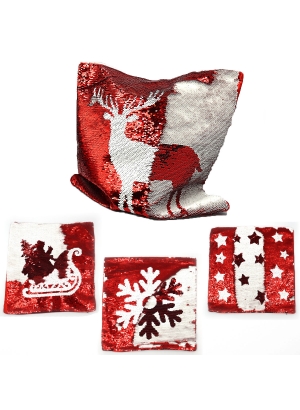 N6220-9 Наволочка новорічна з паєтками 