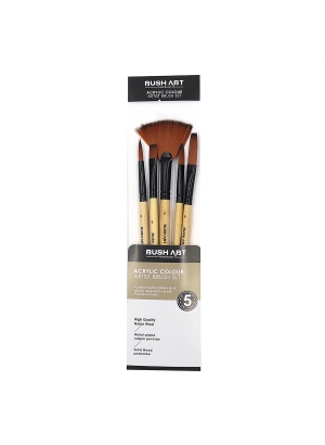 AS550-3 Набір пензлів для акрил фарб Art Nation круглі8#,овал.8#,плоск.8#,плоск.8#,віяло 1шт/этик   