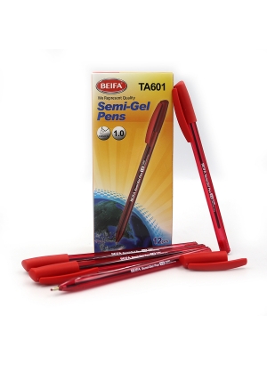 TA601 Ручка масл. Beifa 1мм, червона, карт. уп. 12шт.                                               