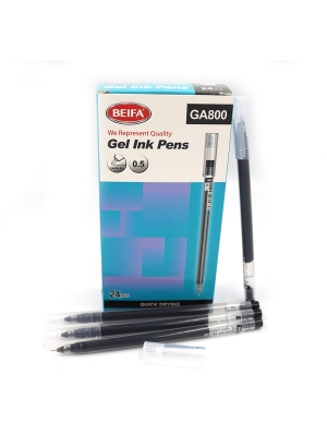 GA800 Ручка гелева Beifa 0,5мм,  швидко висихае чорна, карт. уп. 24шт.                              