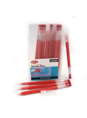 GA800 Ручка гелева Beifa 0,5мм, швидко висихає червона, блістер 20шт.                               