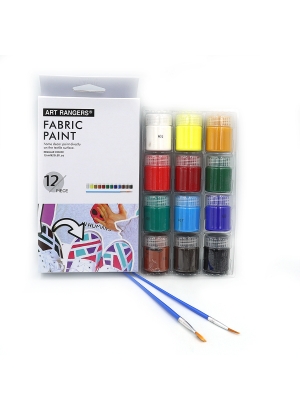 FAC1222 Набір фарб для тканини Art Nation 22 мл*12кол.+2 пензлика 1шт/этик                          